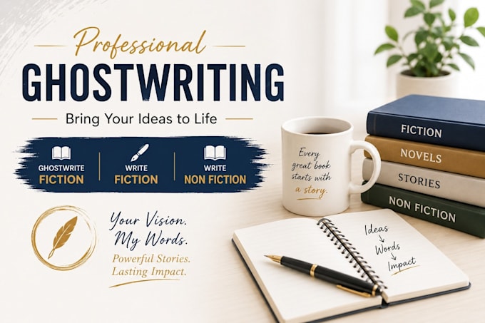 do ghostwrite fiction, write fiction, non fiction