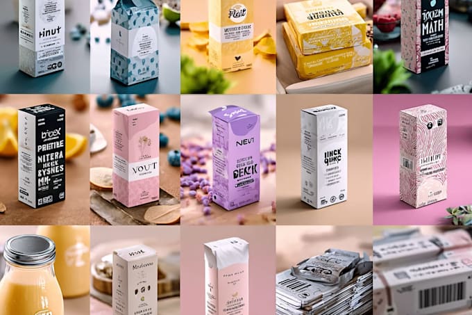 do brand product packaging box design, amazon package, label, pouch