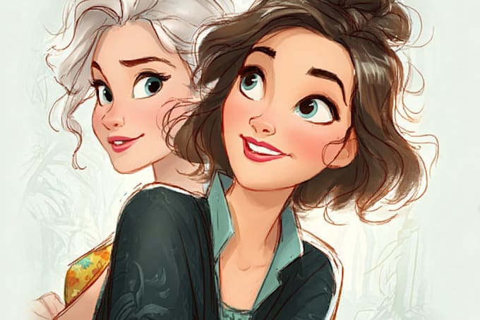 draw a cute disney style portrait