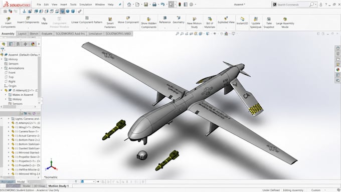 do 3d cad model custom drone uav frame cad, 3d printable stl step dxf solidworks