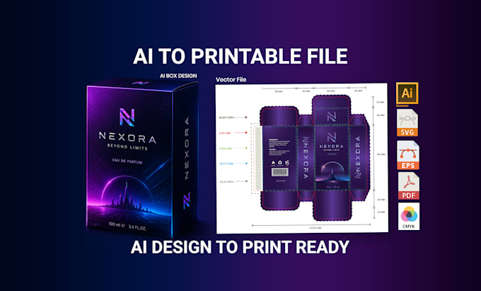 convert ai image packaging design into print ready vector