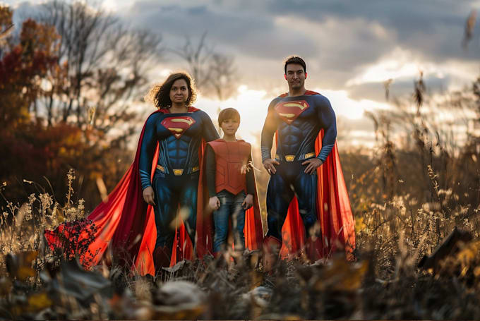 a family superhero portraits for you