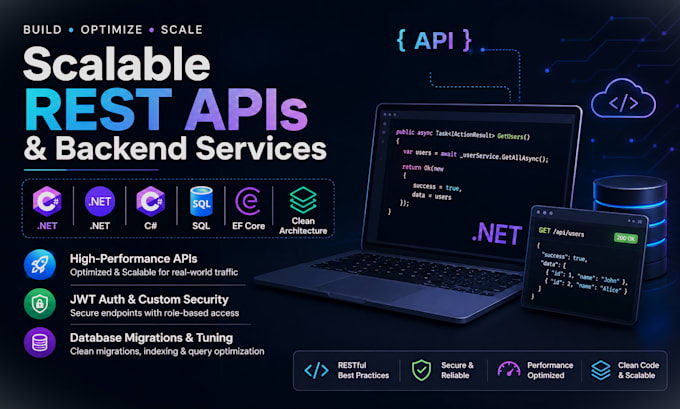 build a scalable rest API and backend in dotnet and postgresql