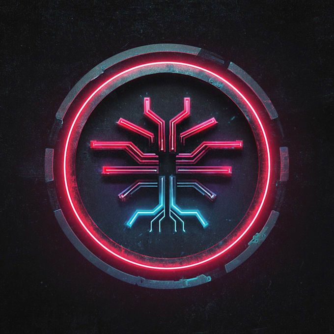 illustrate a cool cyberpunk, futuristic logo art