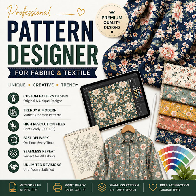 creat cute pattren for fabric print