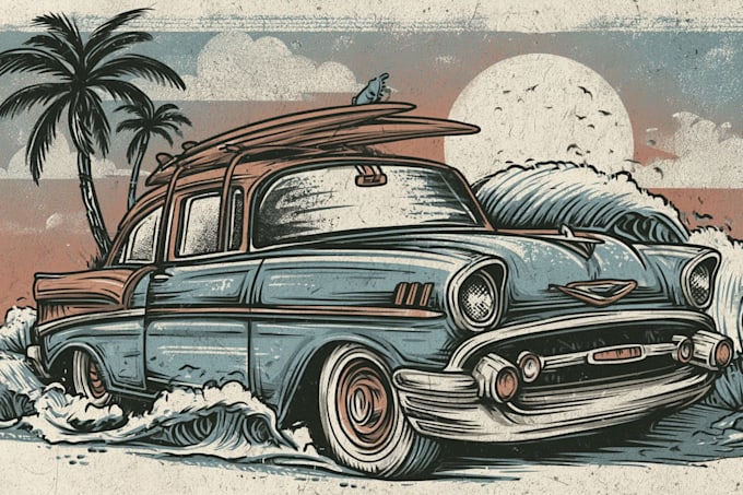 make vintage retro poster illustration