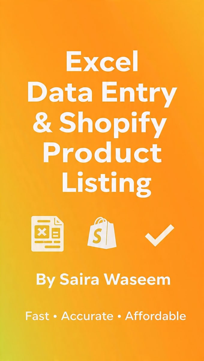 do excel data entry and shopify product listing