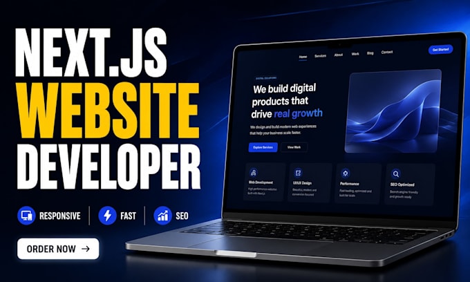 develop a modern next js website using react and tailwind css
