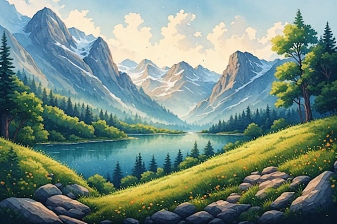 paint stunning watercolor landscape art