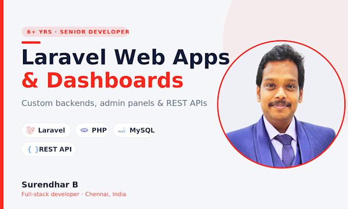 develop a custom laravel web application or admin dashboard