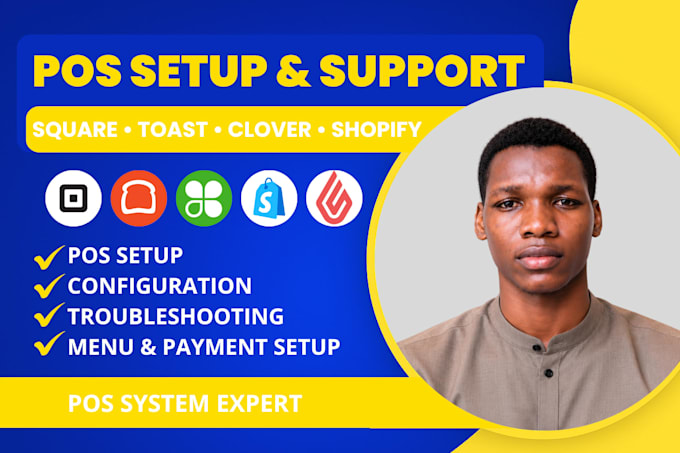 setup and troubleshoot square pos, shopify pos, toast, and clover pos