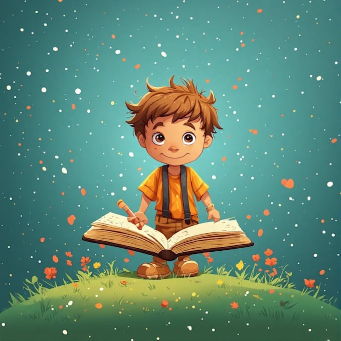 custom create cute children book illustrations for you