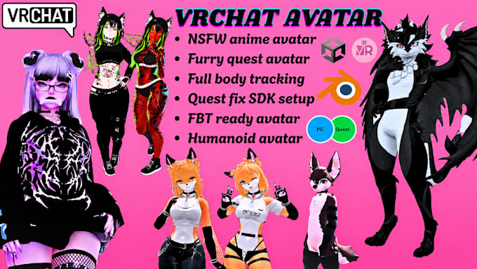 make vrchat furry avatar fursona humanoid fursuit with PC quest optimization