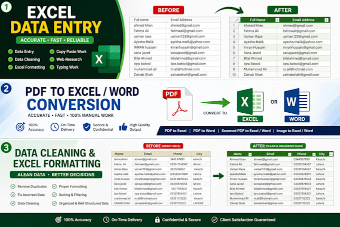 do professional excel data entry