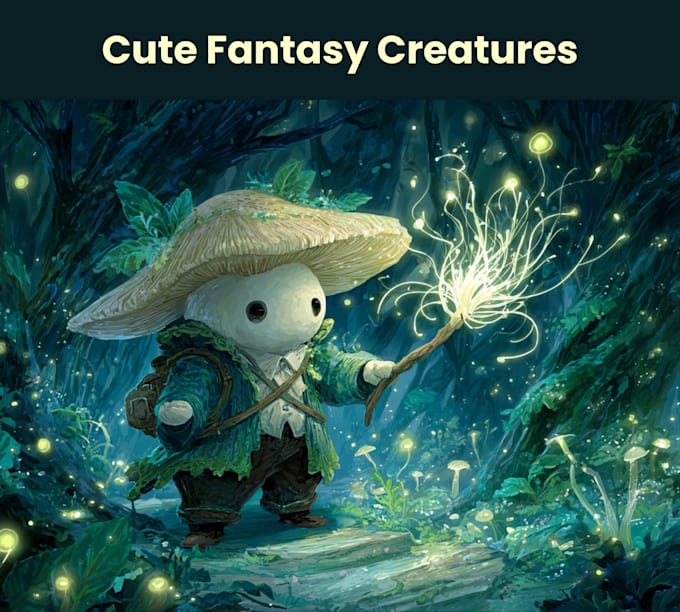 draw fantasy children book illustration and characters