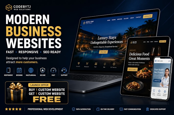build a modern business website with custom features