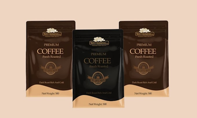 design premium coffee packaging, pouch, and label design