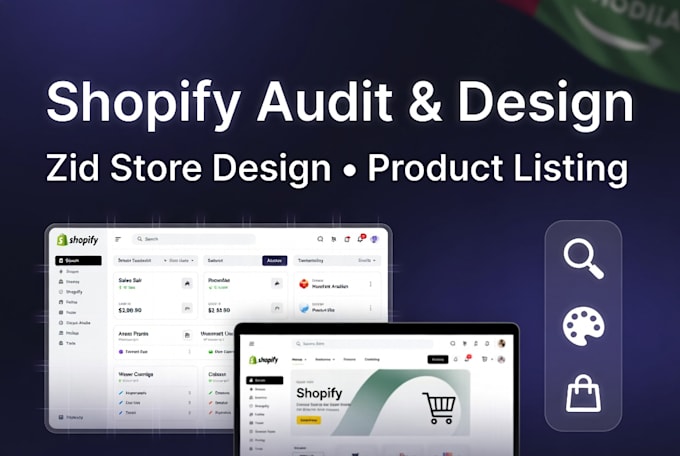 do shopify store audit, redesign zid store design professional product listing