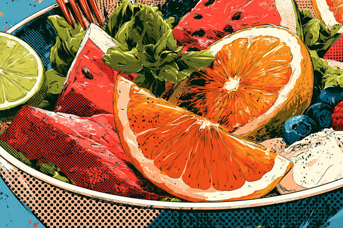 draw food pop art