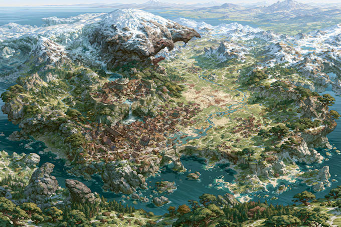 map illustration, isometric map, illustrated map,