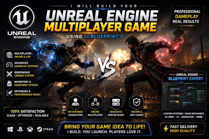 develop an unreal engine multiplayer game using blueprints