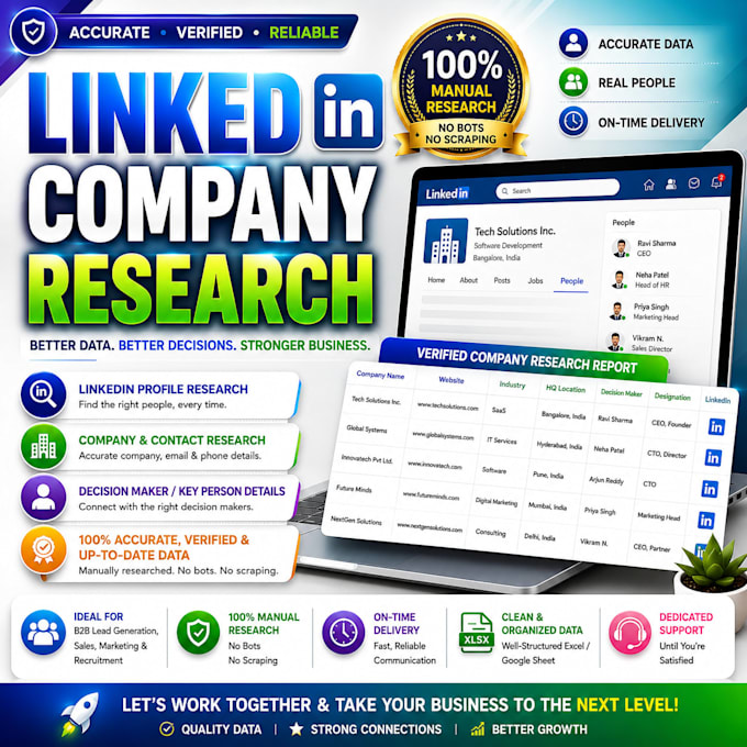 do linkedin company research and verified web research