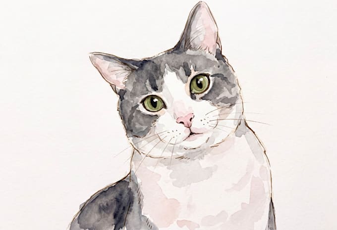 create a personalized watercolor pet portrait
