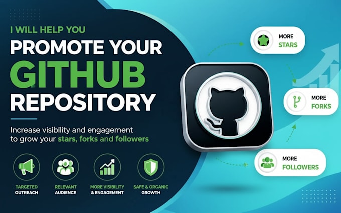 help on promote your github repository to increases stars github fork, followers