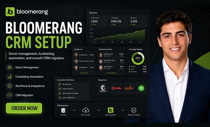 setup bloomerang crm donor management fundraising automation migration