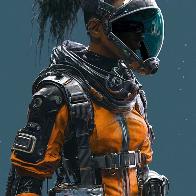 a sci fi character illustration or sci fi character