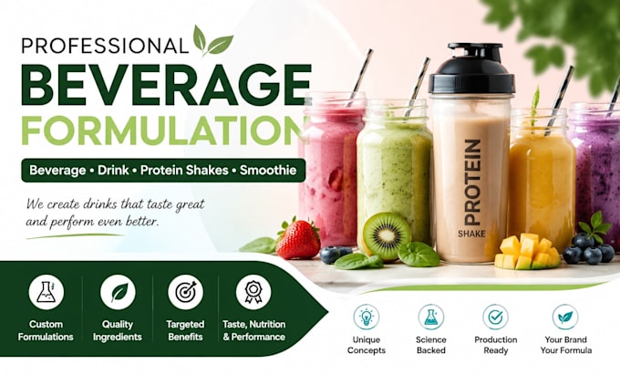 formulate beverage, drink, protein shakes, and smoothie