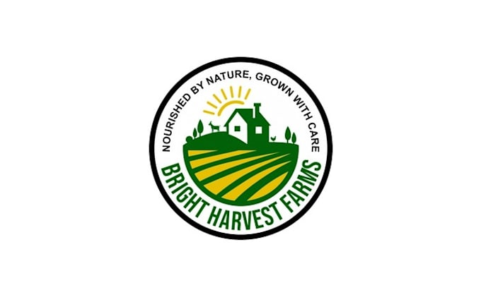 design monogram bright harvest farms logo