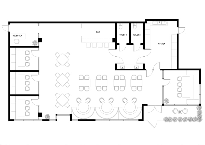 redesign restaurant floor plan,burger shop,kitchen layout,3d cafe rendering,