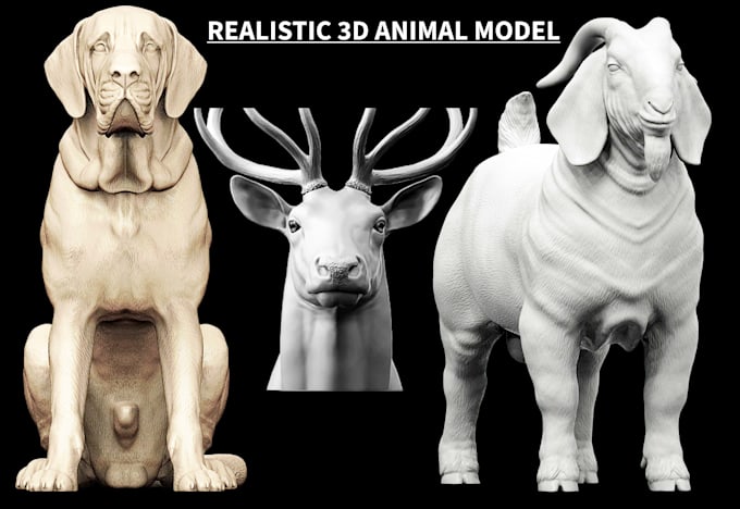 realistic 3d animal model sculpting 3d character model creature for 3d printing
