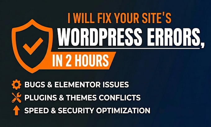 fix wordpress errors, bugs, or elementor issues in 2 hours