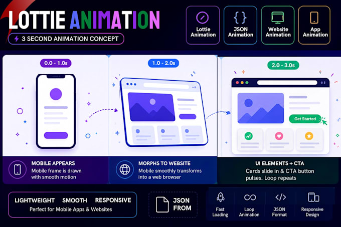 create custom lottie animation json animation for web and mobile apps