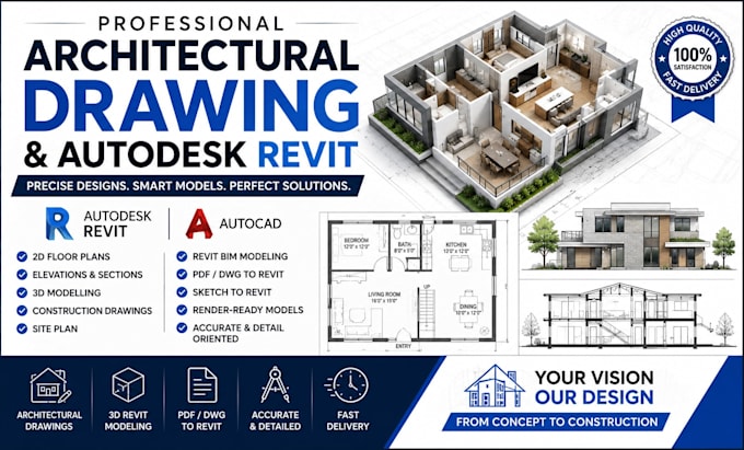 create professional architectural drawings and autodesk revit models floor plans