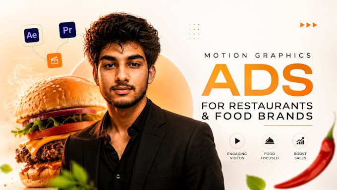 create motion graphics ads for restaurants and food brands
