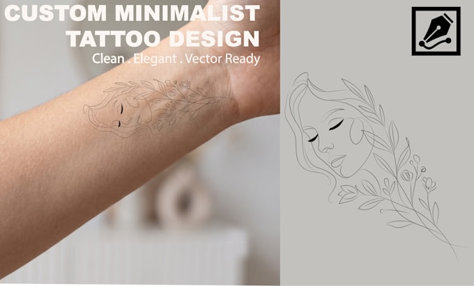 design custom minimalist continuous line art tattoo