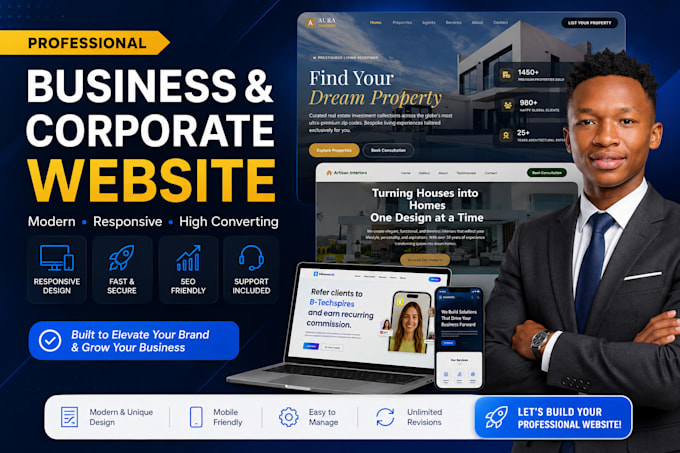 build a modern responsive corporate business website