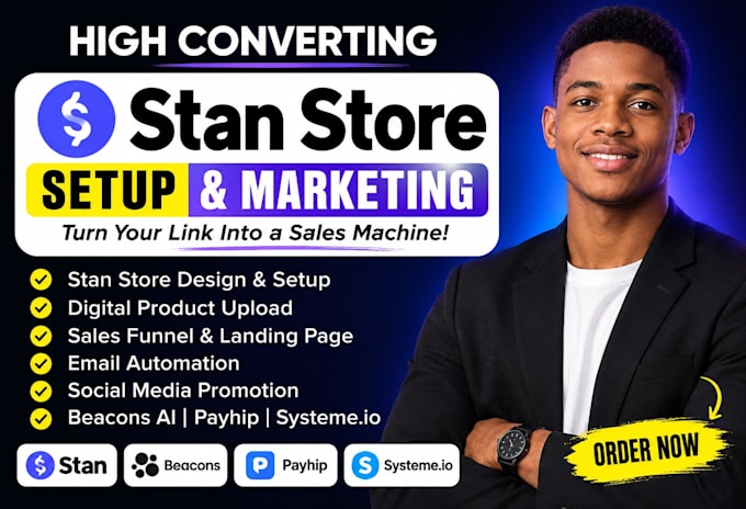 setup stan store stan store setup shopify cro website systeme io landing page