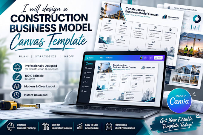 a construction business model canvas template