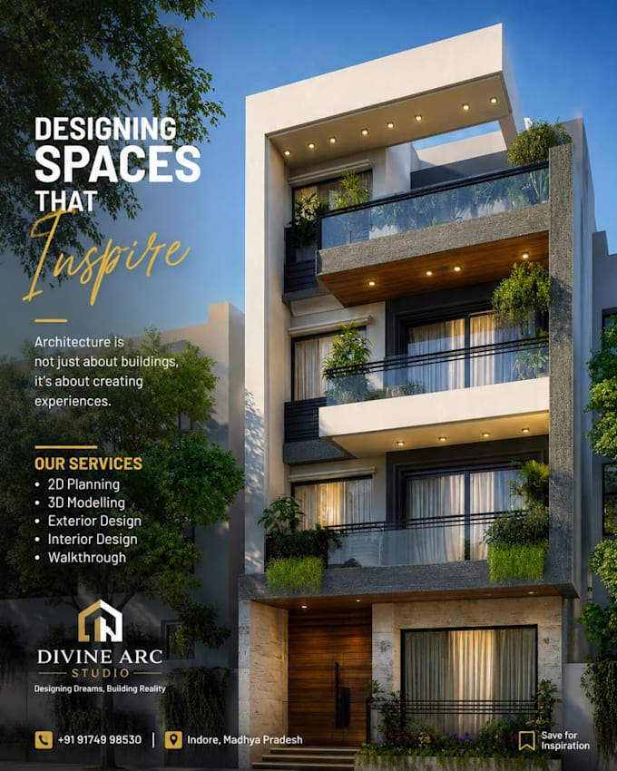 create modern 3d house elevation and exterior rendering