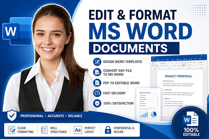 do ms word documents formatting, design ms document, convert any file to ms word