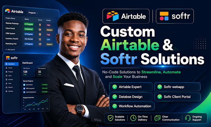 build custom airtable and softr webapp for your business
