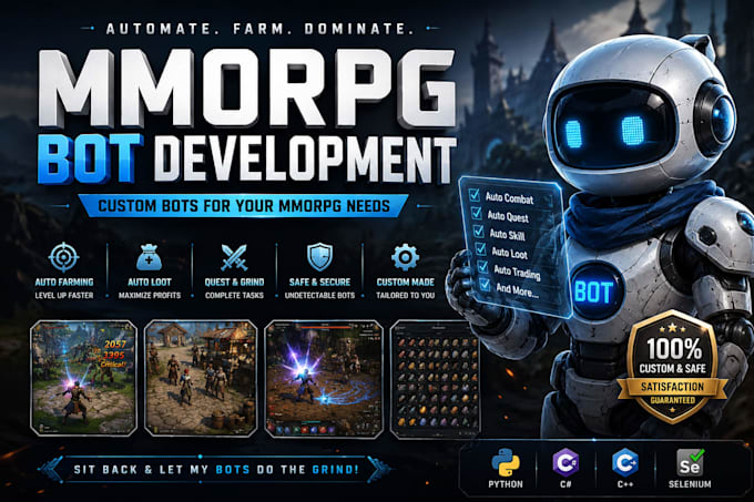 develop advanced game automation and anti cheat systems for mmos