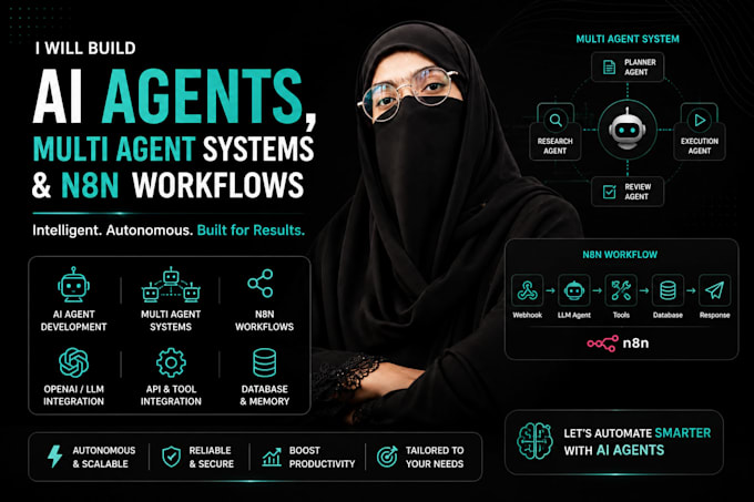 build ai agents, multi agent systems and n8n workflows