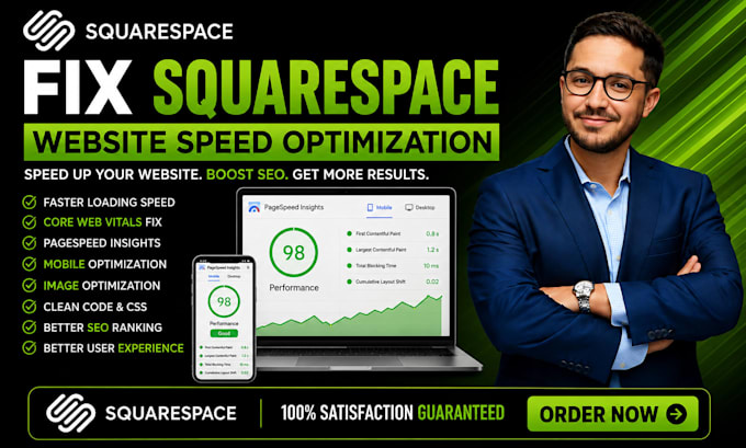 optimize squarespace website speed core web vitals improve google pagespeed fast