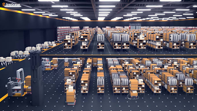create 3d industrial animation, warehouse walkthrough, manufacturing animation