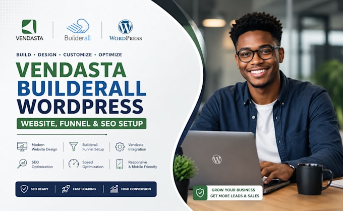 build vendasta builderall website funnel wordpress and seo setup